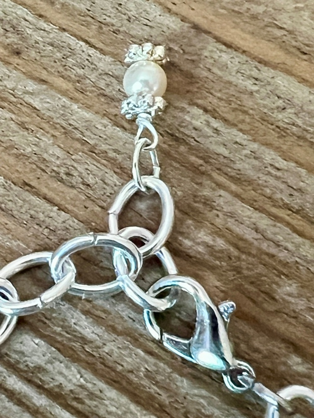VINTAGE Narcissus 1935 Silverware Spoon Bracelet with Pearl Center – Adjustable - Picture 5 of 5
